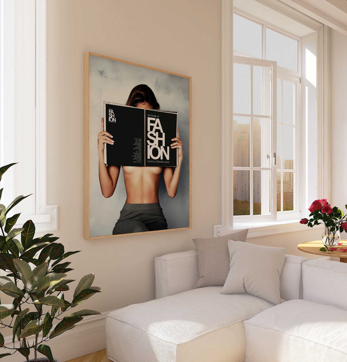 The Book of Fashion Woman Holding Magazine Minimalist Art Print