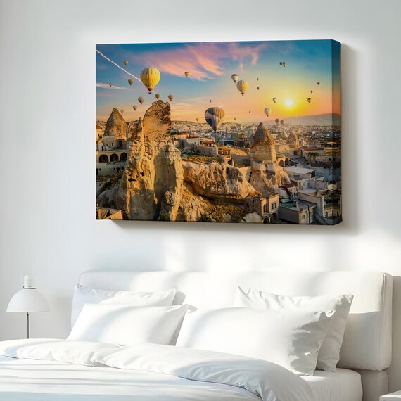 Cappadocia Hot Air Balloons Sunrise Göreme Fairy Chimneys Poster Art