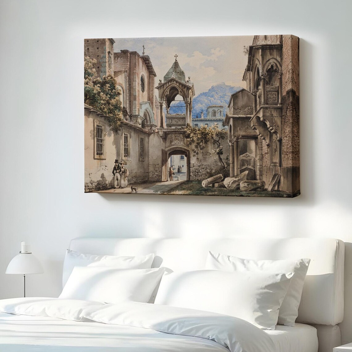 Old Dutch Cityscape Canvas Wall Art Gift For Home Decor Regional Housewarming Framed