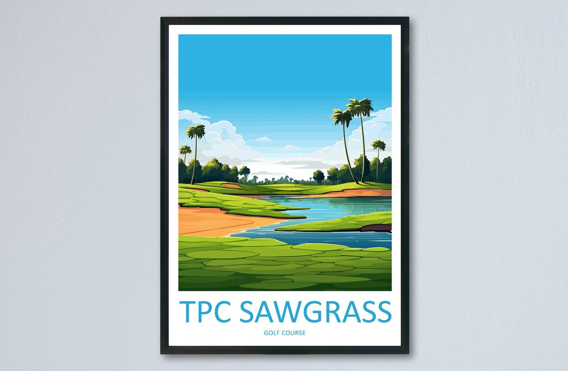 TPC Sawgrass Golf Course Travel Poster, Golf Art