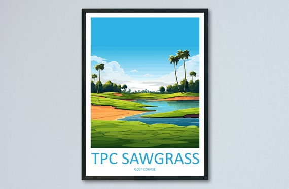 TPC Sawgrass Golf Course Travel Poster, Golf Art
