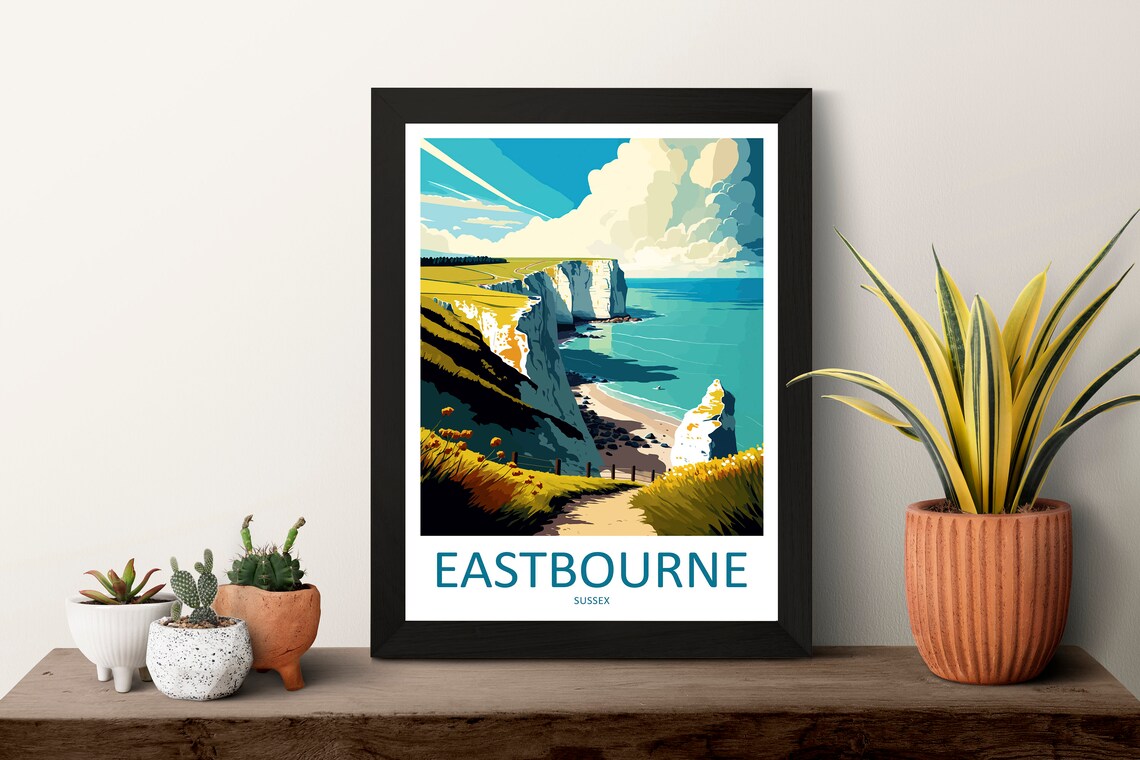 Eastbourne Travel Poster, Coastal Place Art - Image 3