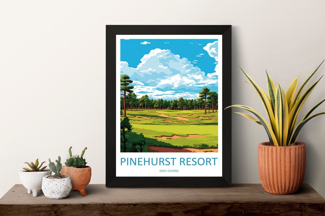 Pinehurst Golf Course Resort Fairway Pine Forest Sports Poster - Image 3