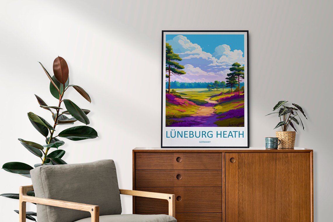 Lneburg Heath Travel Poster, Germany Landscape - Image 2