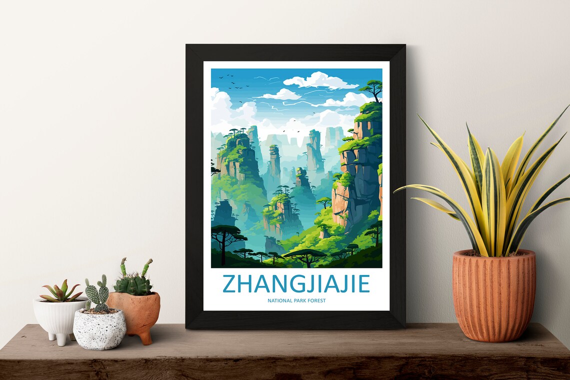 Zhangjiajie National Forest Park China Stone Pillar Vista Poster - Image 3