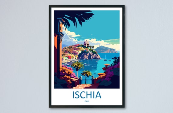 Ischia Travel Poster, Italy Coastal Wall Art