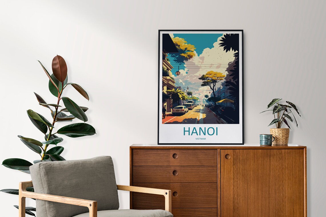 Hanoi Travel Poster, Vietnam Place Wall Art - Image 2