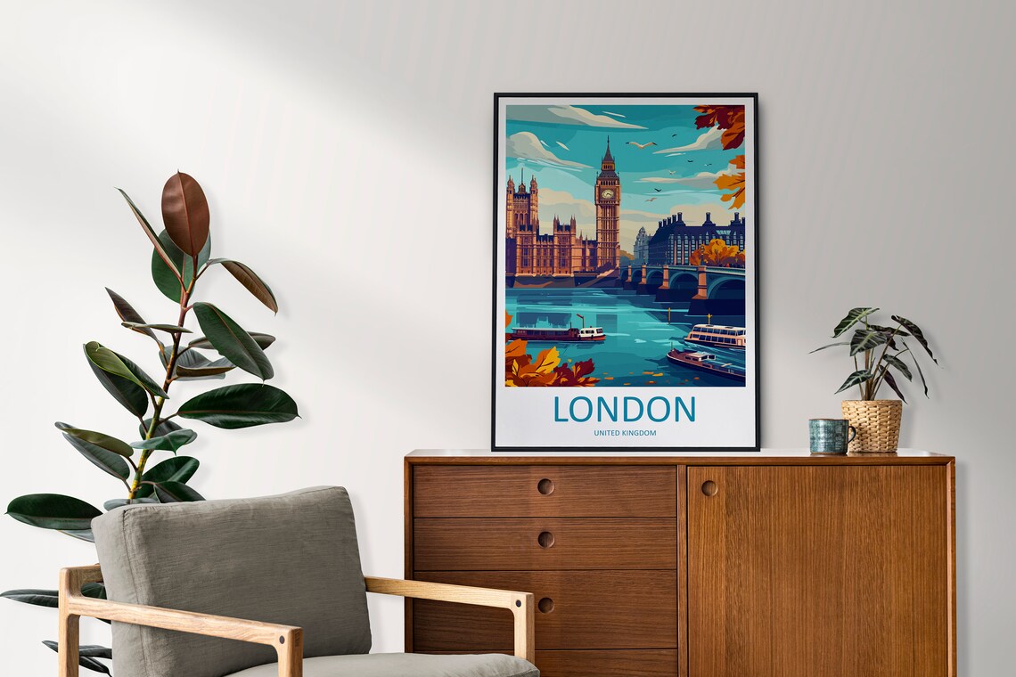 London Travel Print, England Home Decor Art Print - Image 2