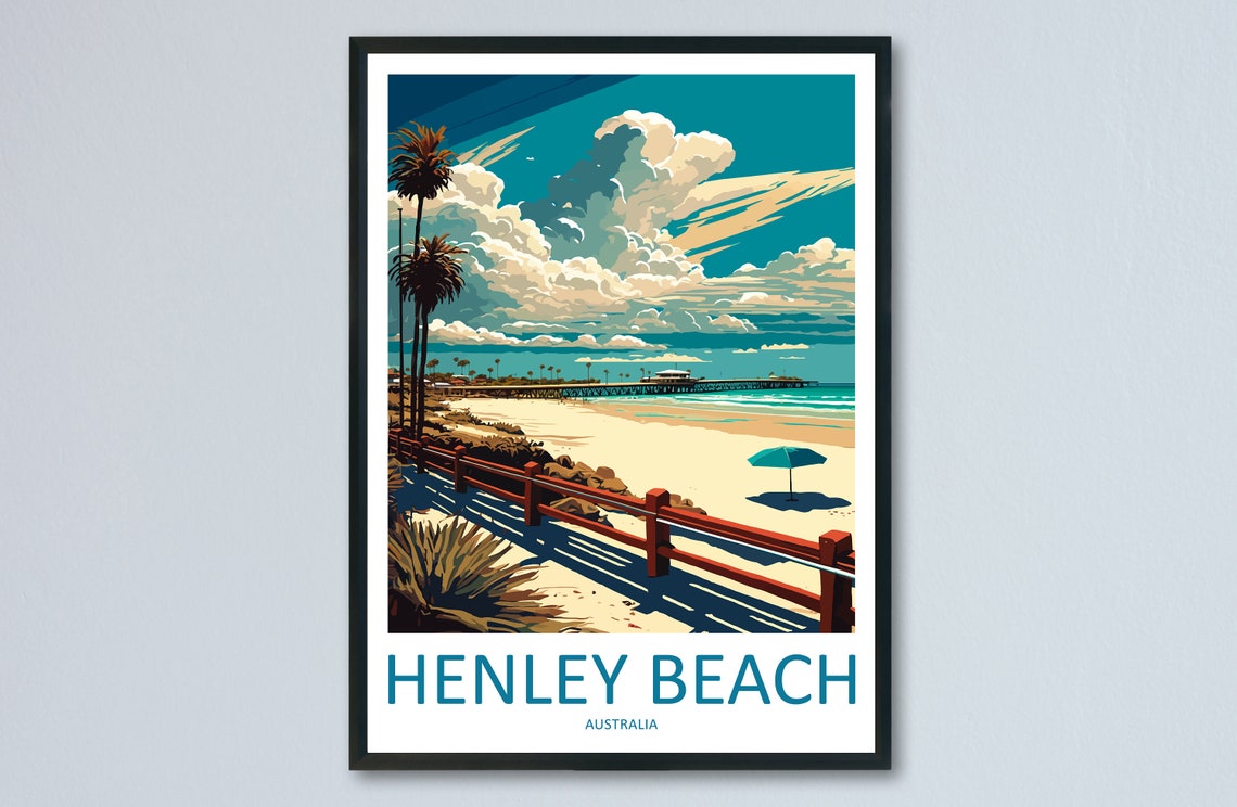 Henley Beach Jetty And Beachfront Boardwalk Australia Travel Poster