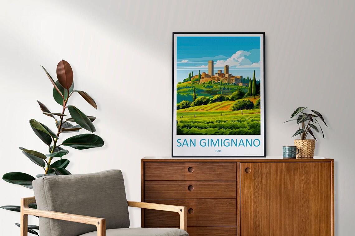 San Gimignano Travel Poster, Italy Wall Art - Image 2