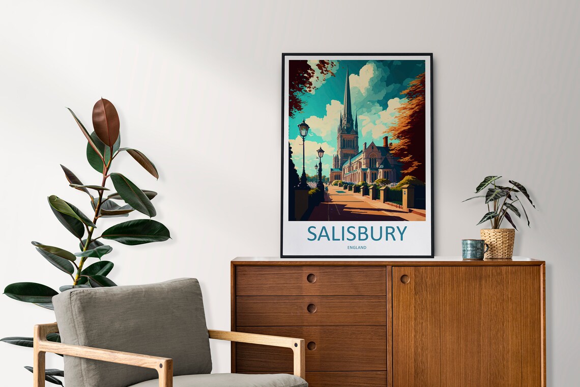 Salisbury Travel Poster, England Wall Art Print - Image 2