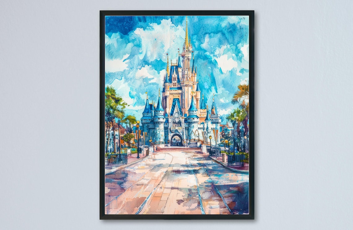Orlando Watercolor Poster Art Print, United States