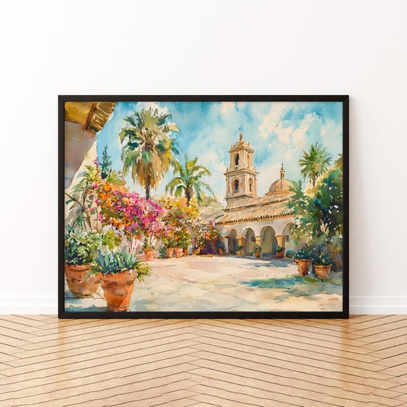 Cordoba Watercolor Poster Wall Art Hanging Home Dcor Gift Lovers Spain