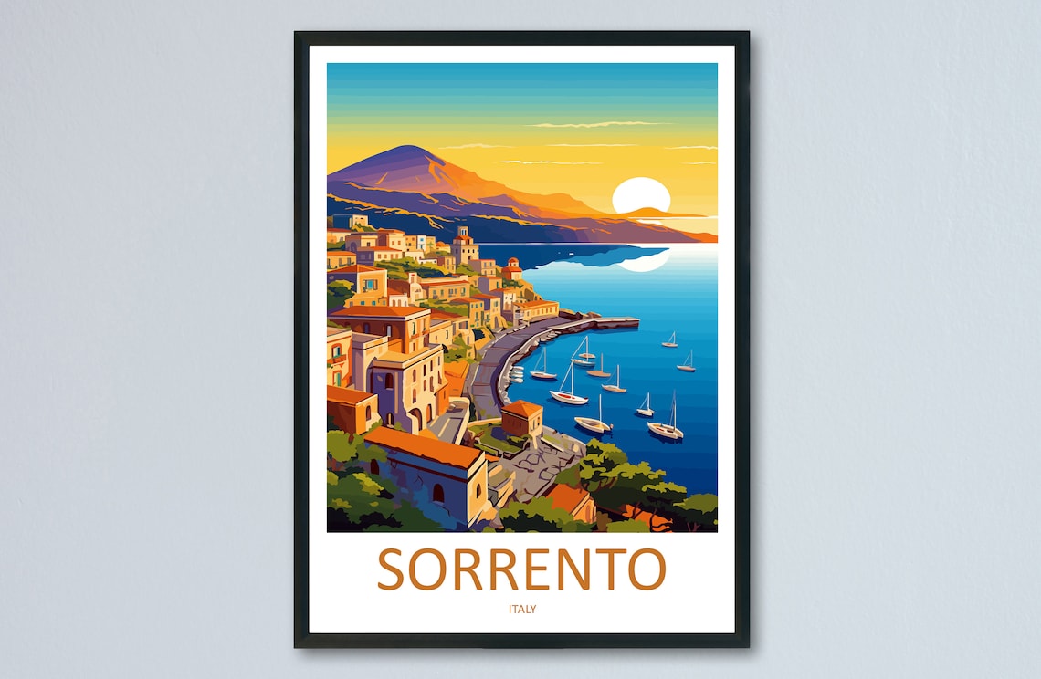 Sorrento Travel Poster, Italy Wall Decor