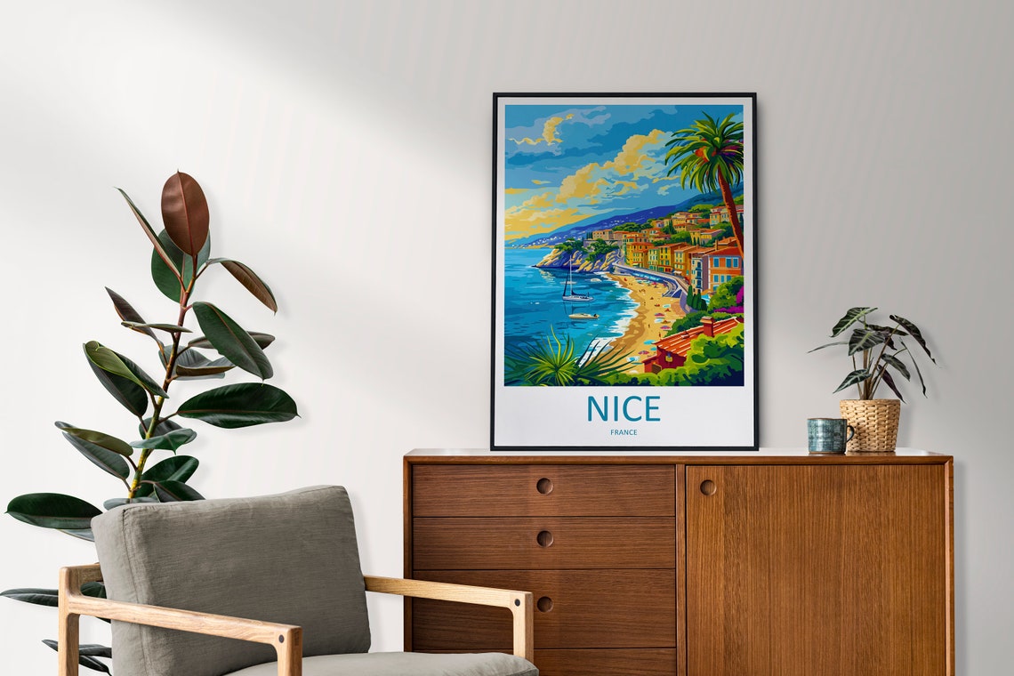 Nice France Print Nice France Home Decor Cityscape Art Print Nice France Wall Art For Travel Enthusiast Gift Wall Hanging Nice France Poster - Image 2