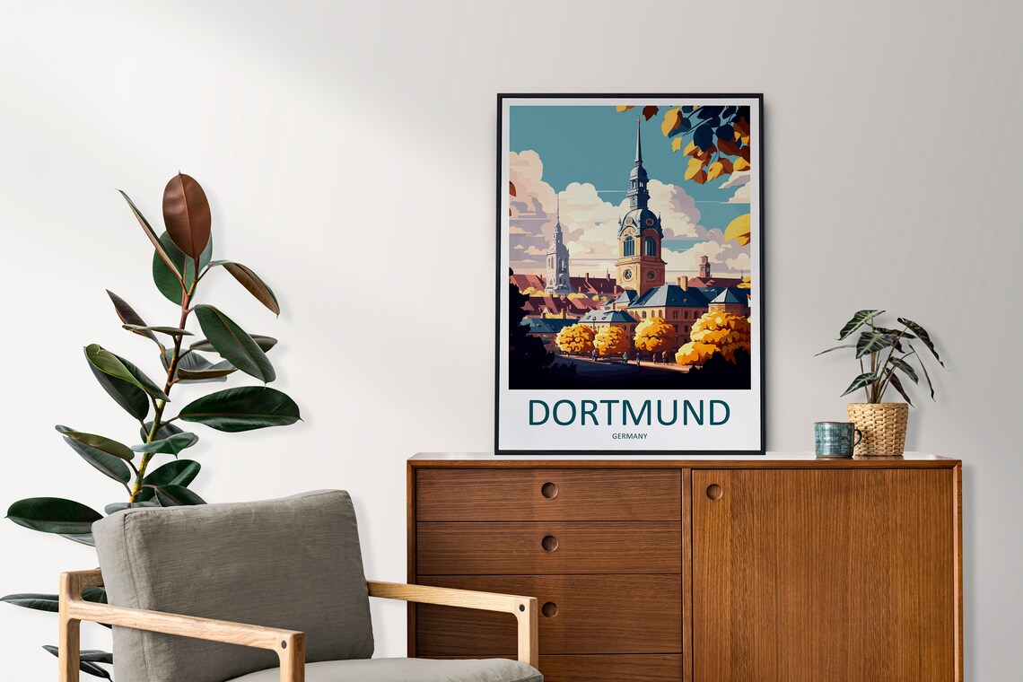 Dortmund Travel Poster, Germany Wall Art Print - Image 2