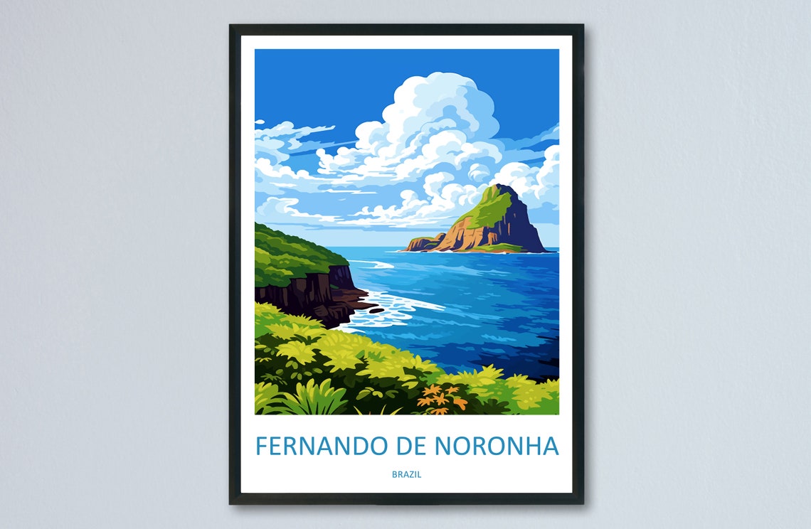 Fernando de Noronha Brazil Ocean Cliff Island Landscape Poster