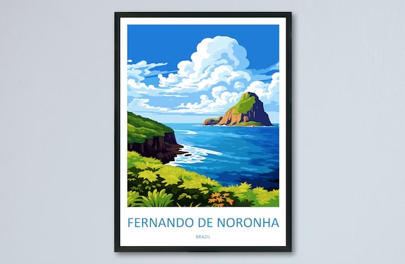Fernando de Noronha Brazil Ocean Cliff Island Landscape Poster