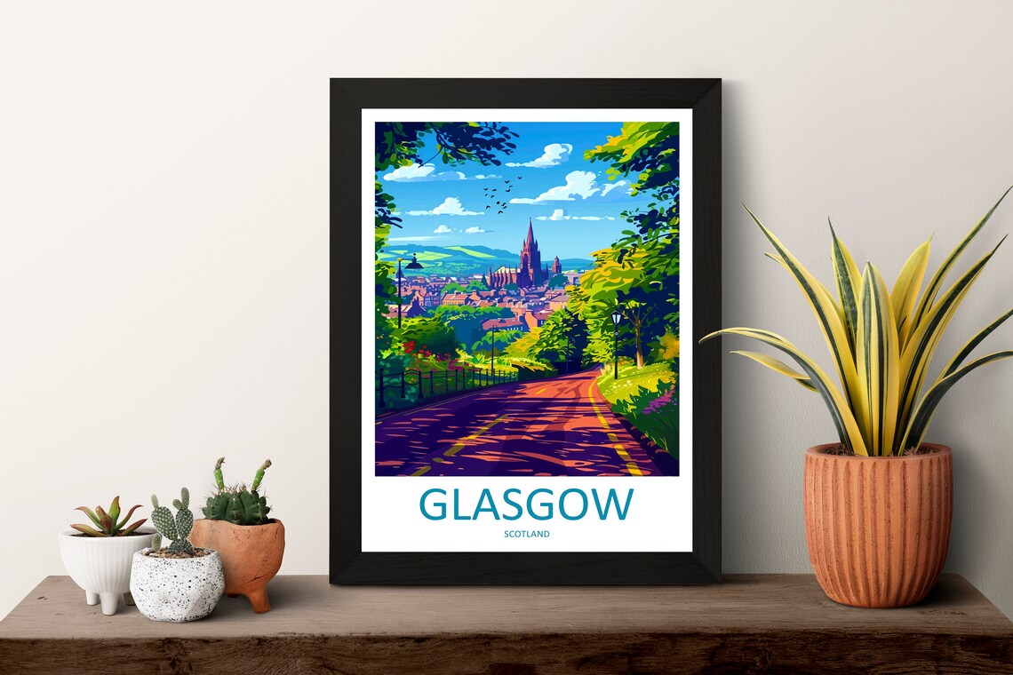 Glasgow Travel Poster, Scotland Home Decor - Image 3