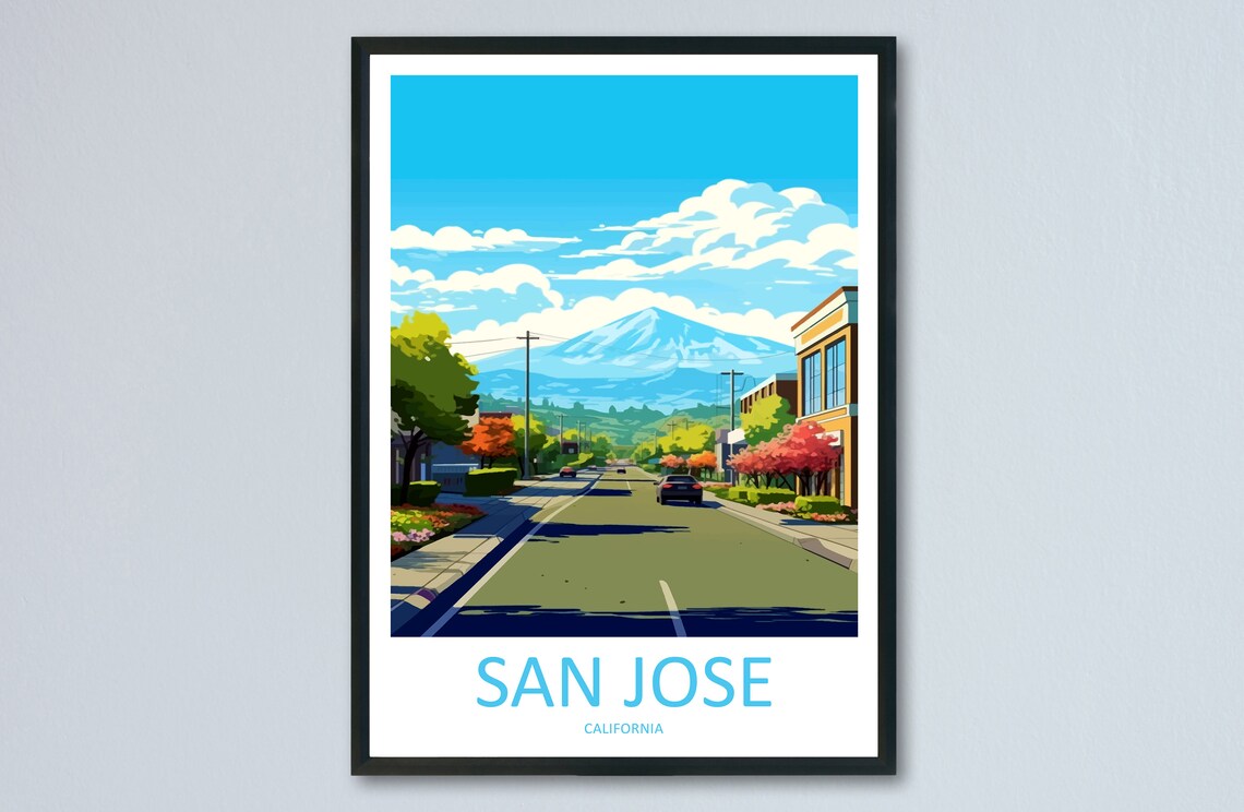 San Jose Travel Print Wall Art San Jose Wall Hanging Home Dcor San Jose Gift Art Lovers California Art Poster San Jose Wall Poster Travel
