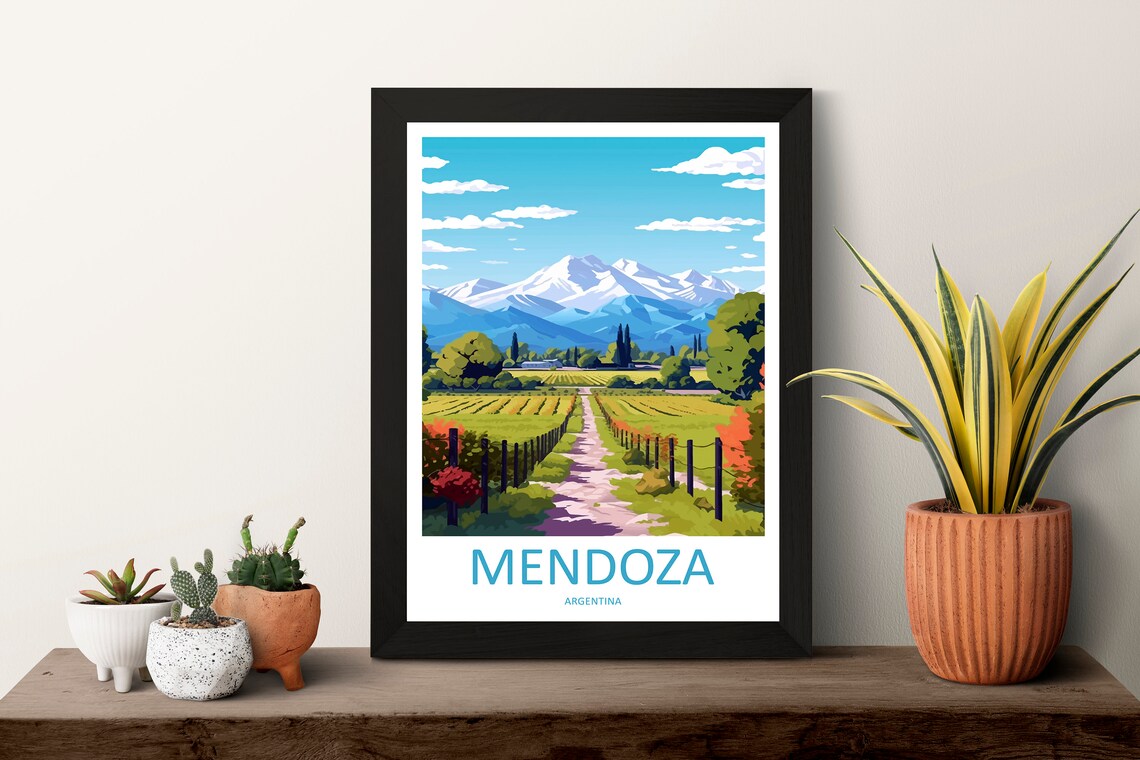 Mendoza Travel Poster, Argentina Wall Art Print - Image 3