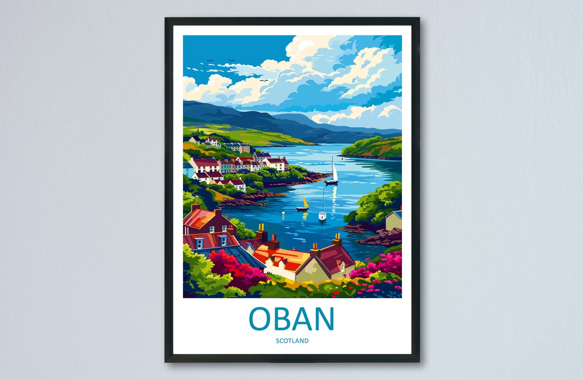 Oban Travel Poster, Scotland Place Art