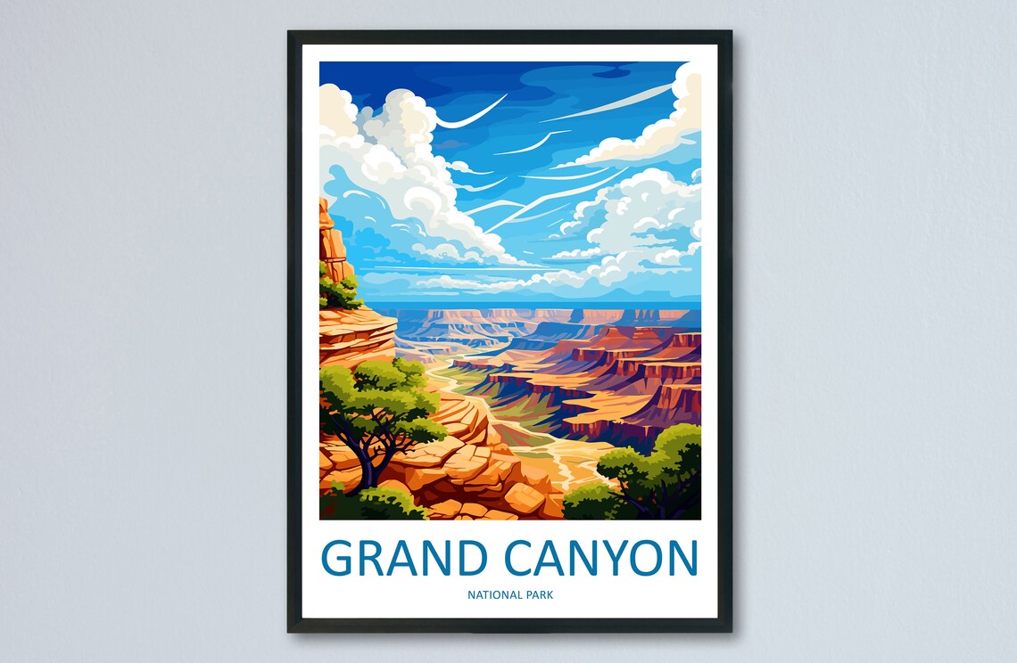 Grand Canyon National Park Arizona Red Rock Vista Travel Poster