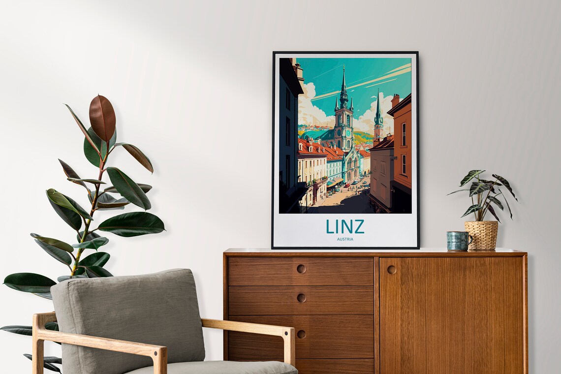 Linz Vintage Travel Poster, Austria City Art - Image 2