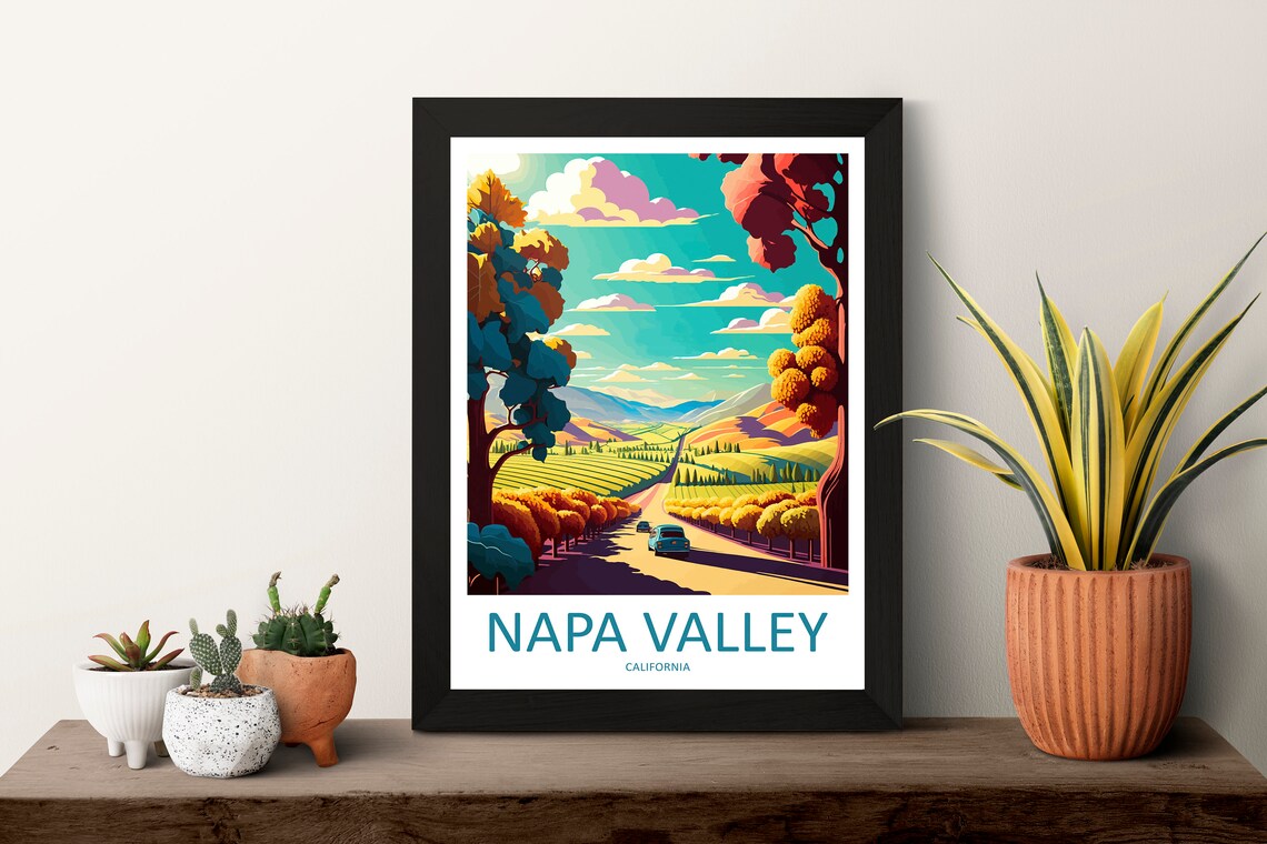 Napa Valley Travel Poster, California Place Art - Image 3