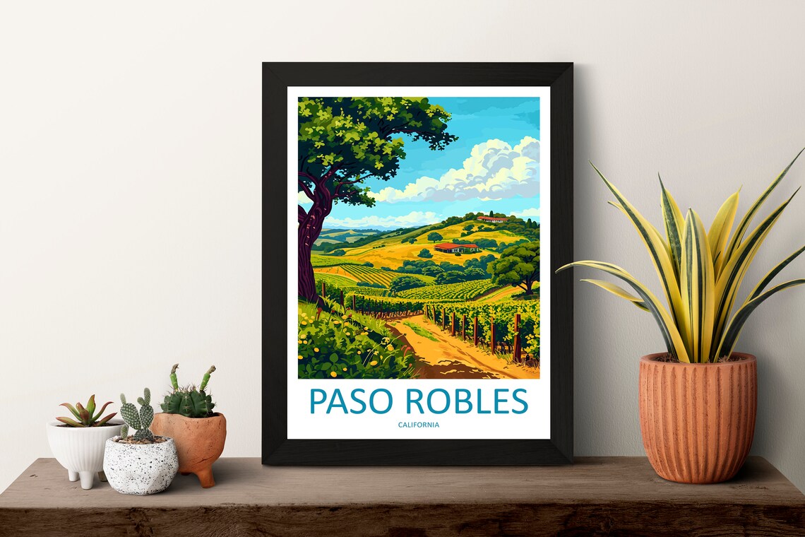Paso Robles Travel Poster, California Place Print - Image 3
