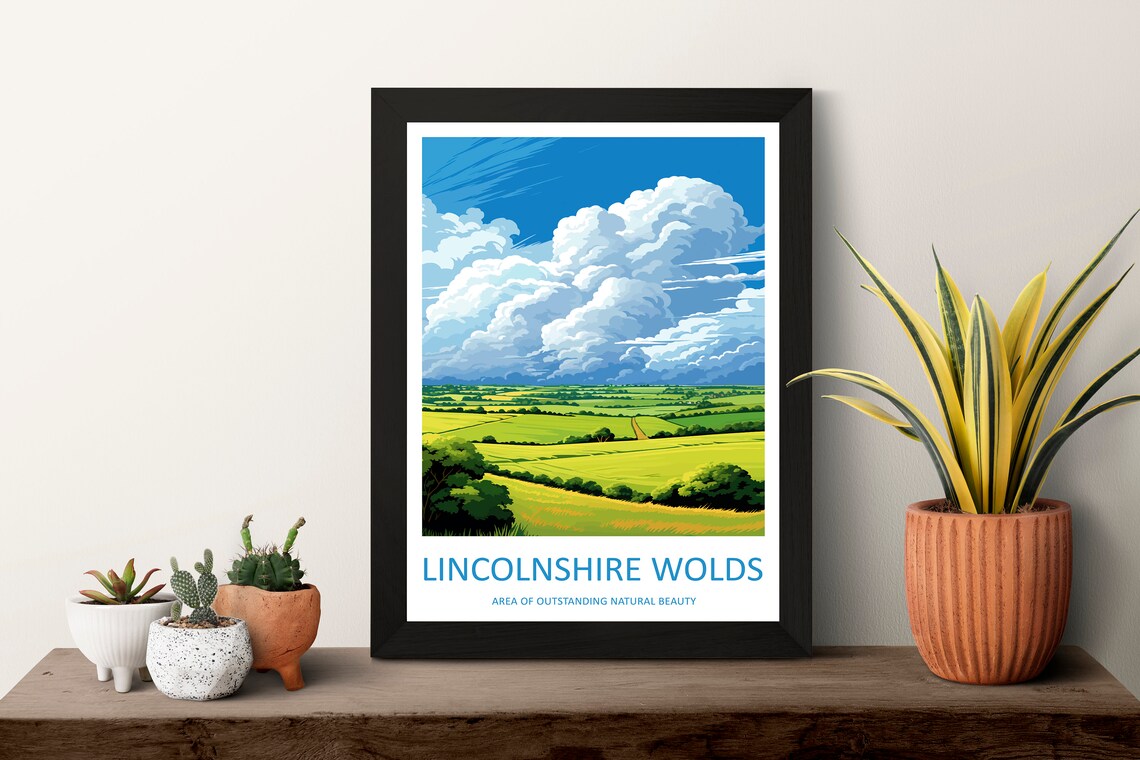 Lincolnshire Wolds Travel Poster, AONB Landscape - Image 3