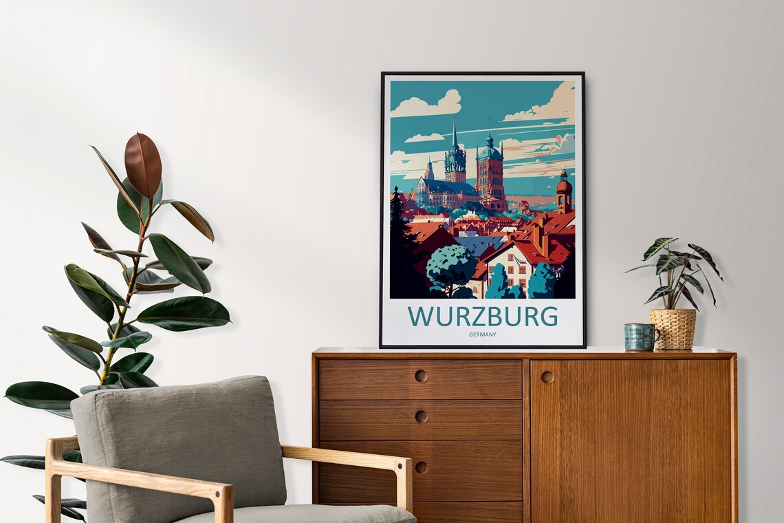 Wurzburg Travel Poster, Germany Wall Decor - Image 2