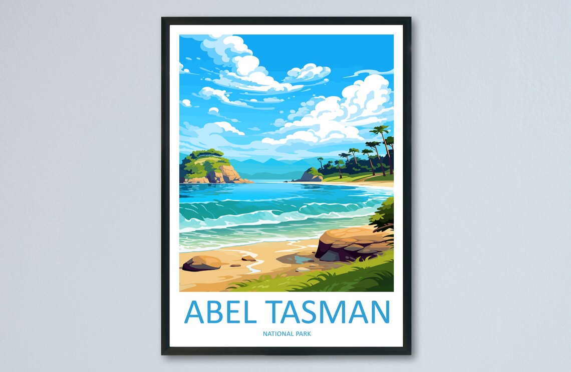 Abel Tasman National Park Travel Poster, New Zealand