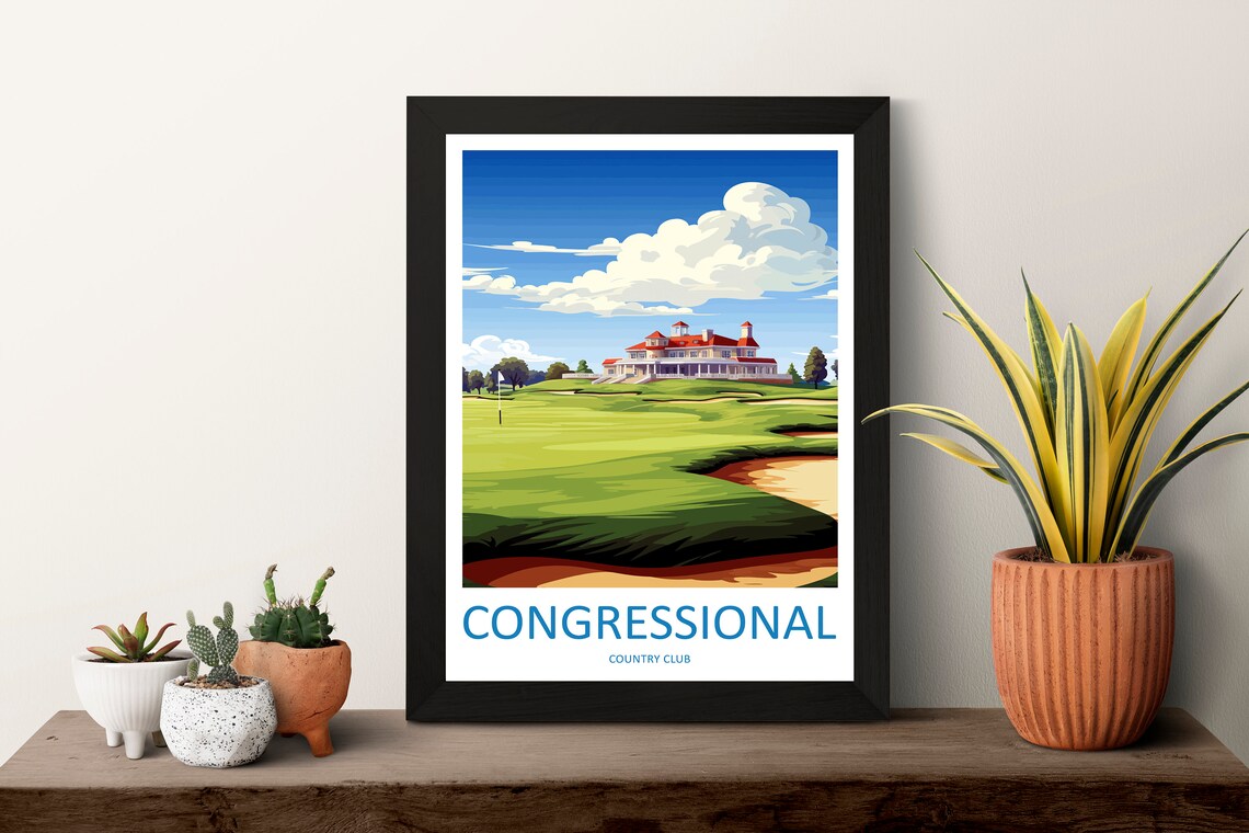 Congressional Country Club Golf Course With Historic Clubhouse Poster - Image 3