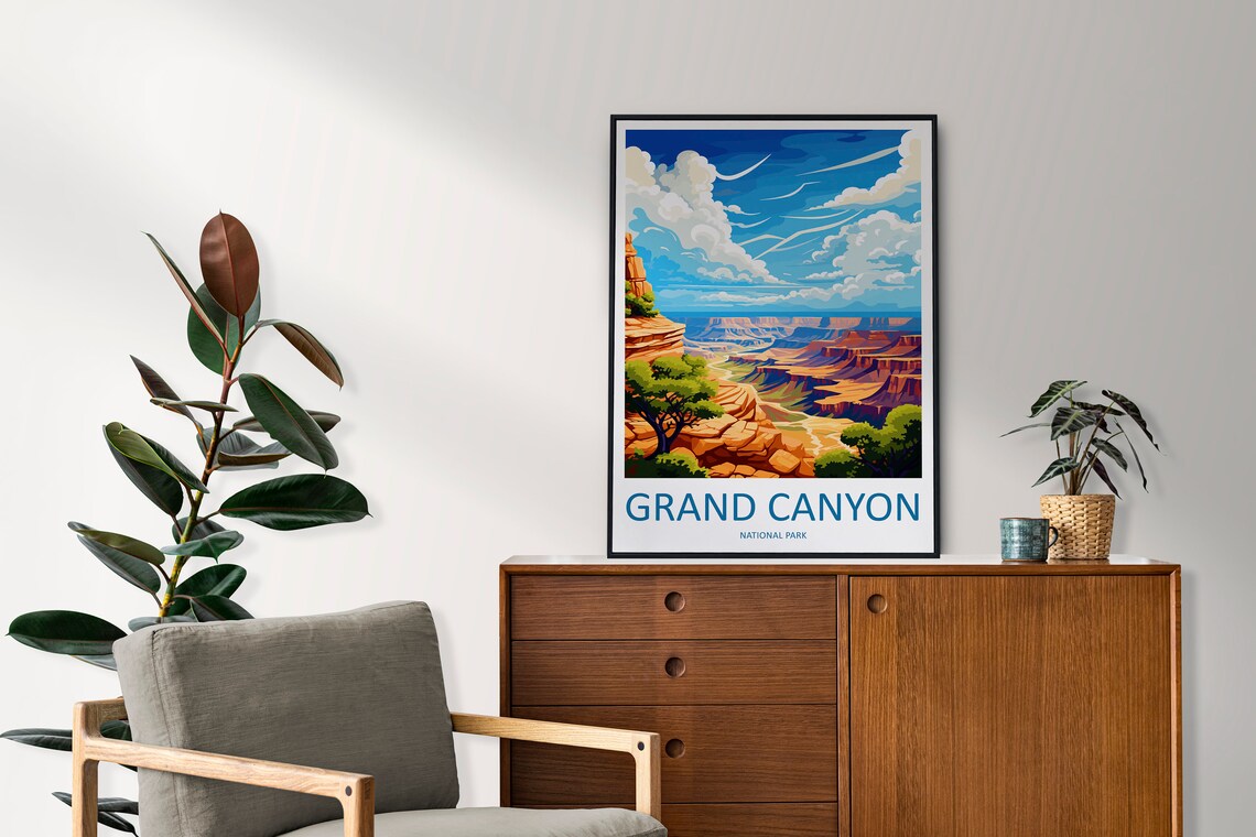 Grand Canyon National Park Arizona Red Rock Vista Travel Poster - Image 2