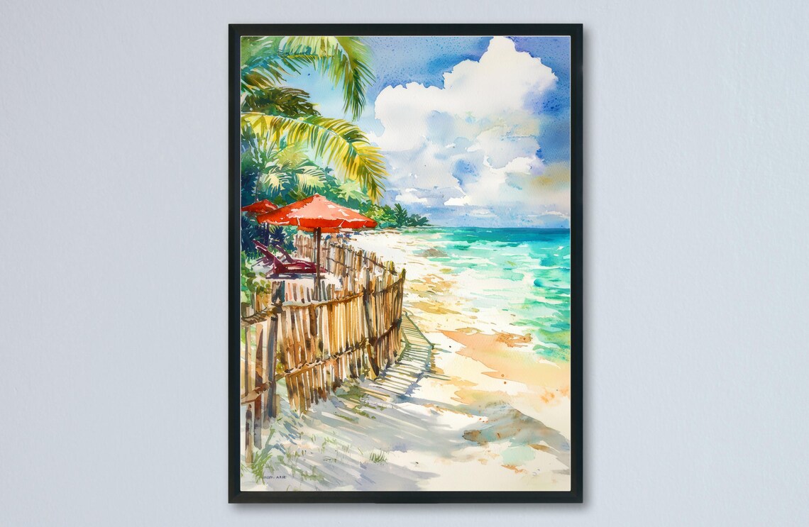 Playa Del Carmen Watercolor Wall Art Print