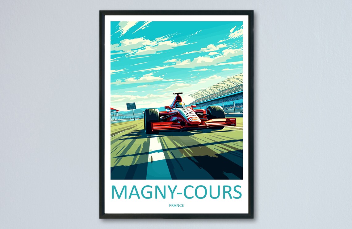 Magny Cours Travel Poster, Motorsport Race Circuit