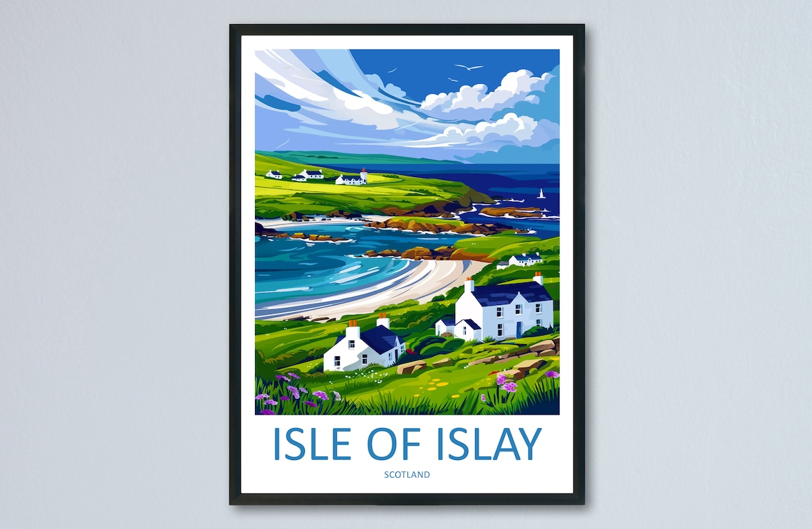 Isle Of Islay Travel Poster, Scotland Wall Art