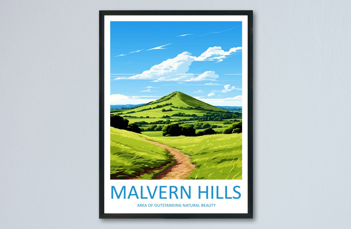Malvern Hills England Rolling Green Hills Walking Trail Poster