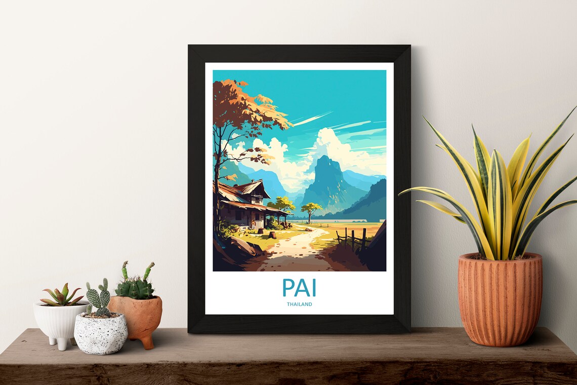 Pai Travel Poster, Thailand Travel Art Print - Image 3