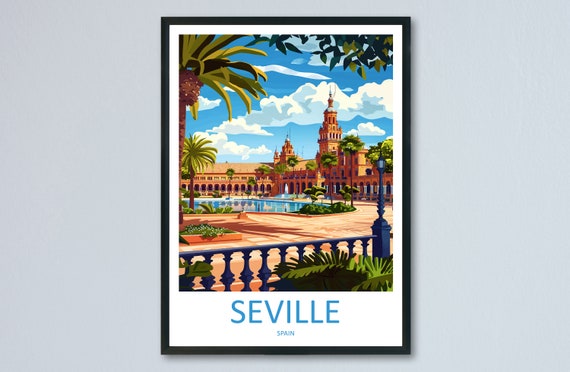 Seville Travel Poster, Spain Wall Decor