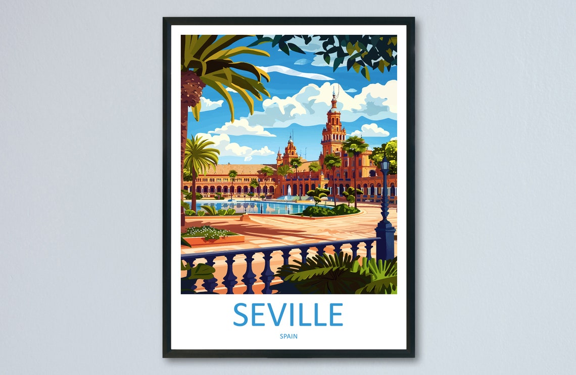 Seville Travel Poster, Spain Wall Decor