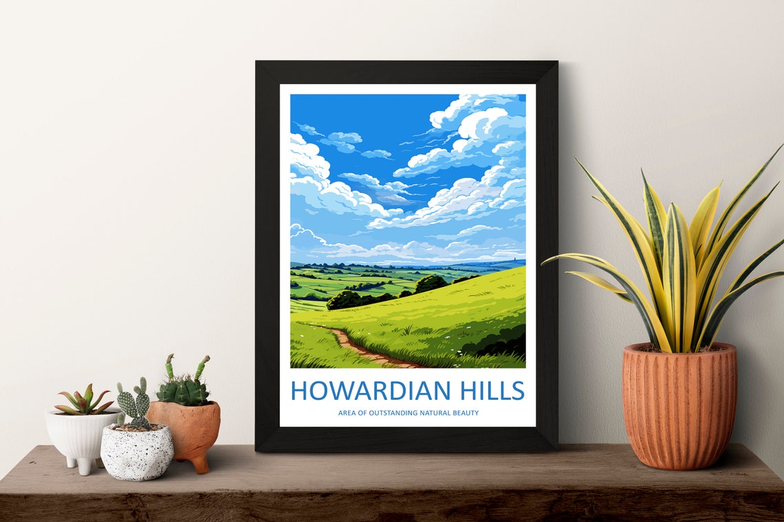 Howardian Hills Rolling Green Farmland Winding Path Travel Poster - Image 3
