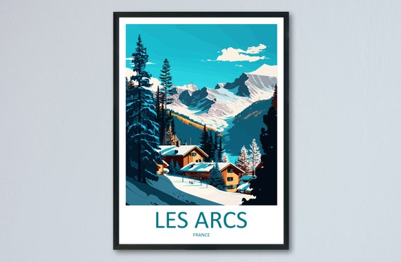 Les Arcs Travel Print Wall Art Les Arcs Wall Hanging Home Dcor Les Arcs Gift Art Lovers Ski Art Lover Gift Les Arcs Print Skiing Les Arcs