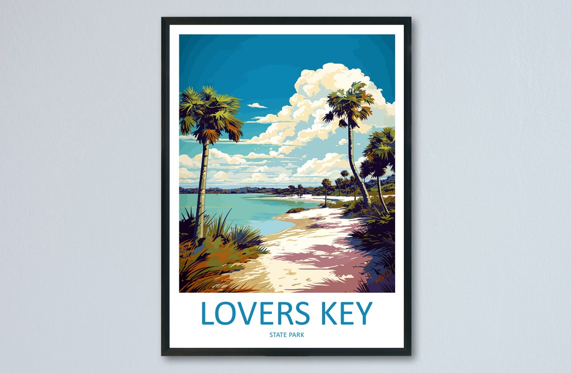 Lovers Key State Park Palm Beach Florida Coast Travel Poster