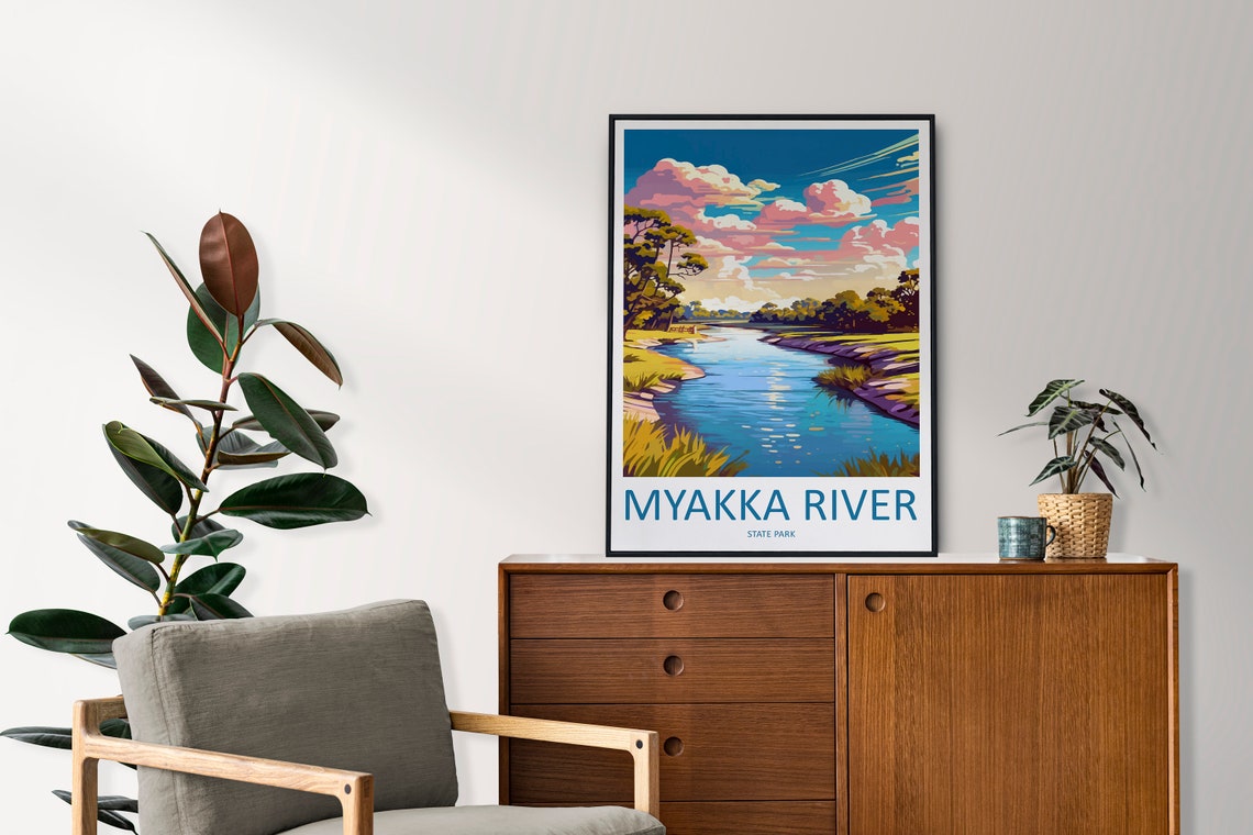 Myakka River State Park Florida Colorful Illustrated Travel Poster - Image 2