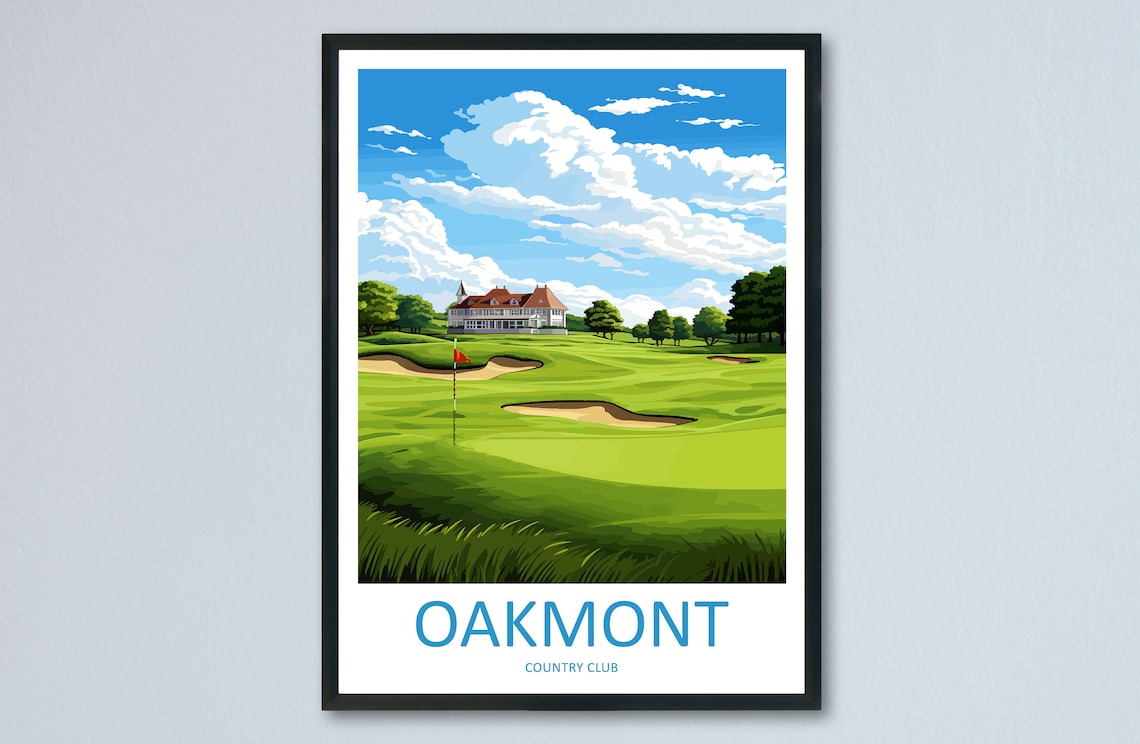Oakmont Golf Club Travel Poster, Golf Club Wall Art