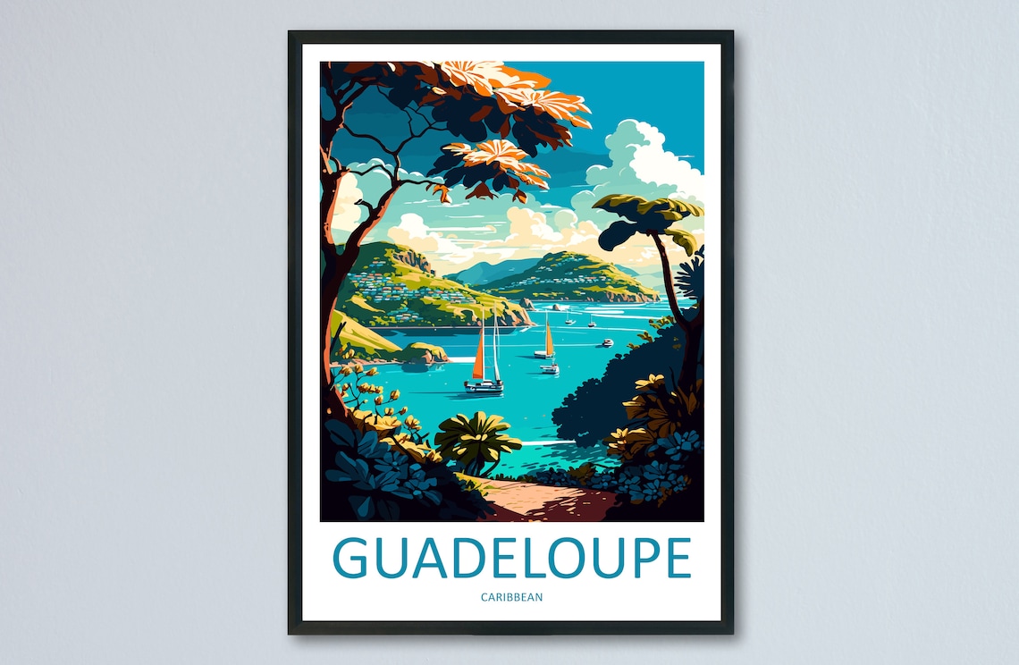 Guadeloupe Travel Poster, Caribbean Place Print
