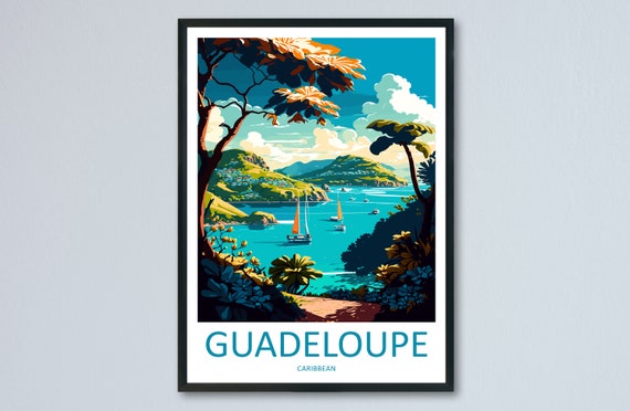 Guadeloupe Travel Poster, Caribbean Place Print