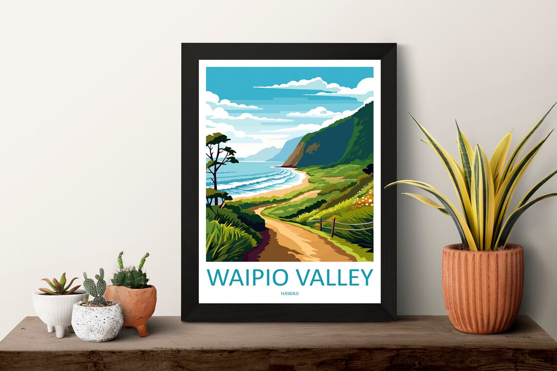 Waipio Valley Travel Poster, Hawaii Wall Art - Image 3